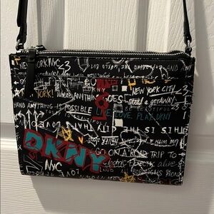 DKNY Black and Red Crossbody Bag with Urban Edge